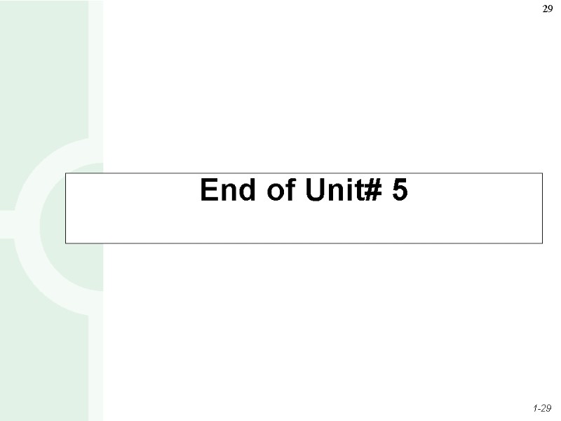 End of Unit# 5